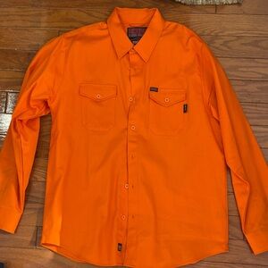 DIXXON Bright Orange Casual Button Down Shirt
